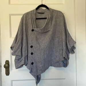 Moyuru grey linen summer jacket, Large size